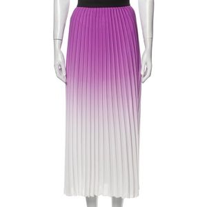 Maje Pleated Colorblock Pattern Midi Length Skirt